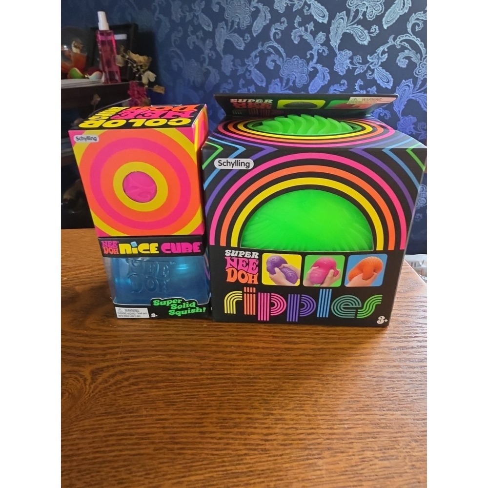 Super Nee Doh Ripple,‎ Nice Cube & Color change Lot of 3  -Blue,pink,green